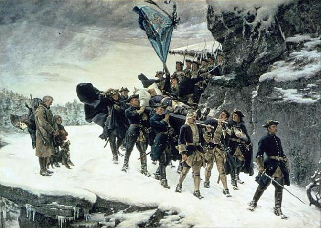 Bringing Home the Body of King Karl XII of Sweden, Gustaf Cederstrom